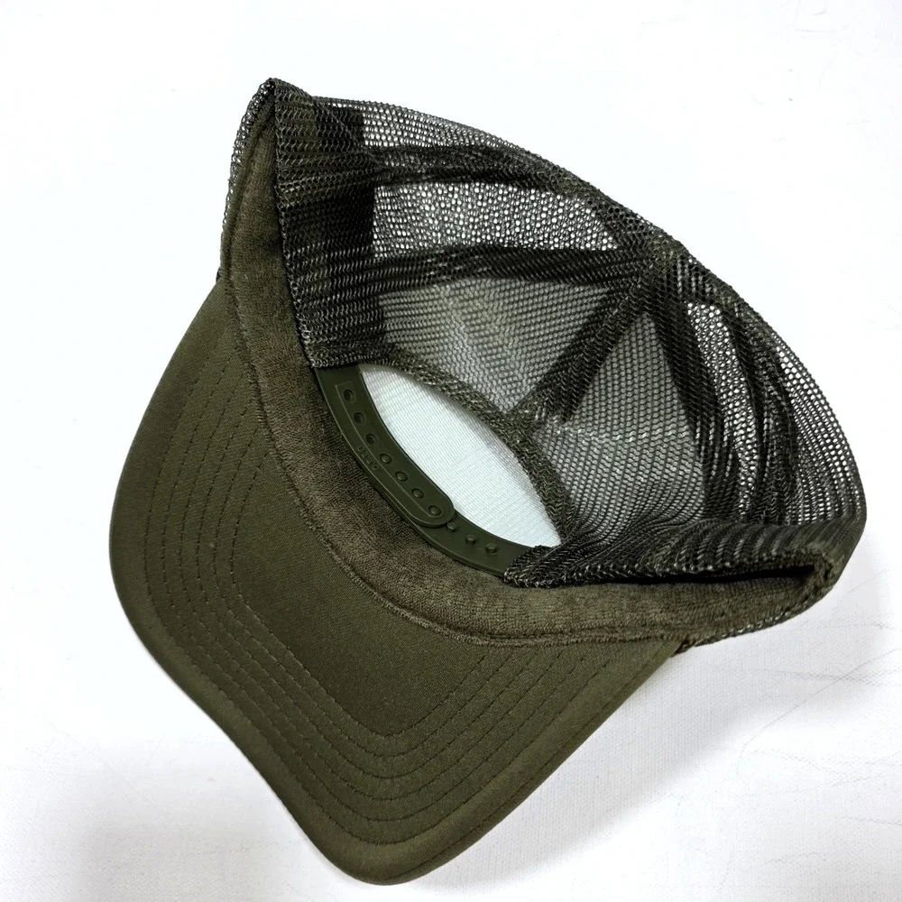 Port Sandz Trucker Hat Olive Green Hola Patch Mesh Snapback Retro Style Surfer
